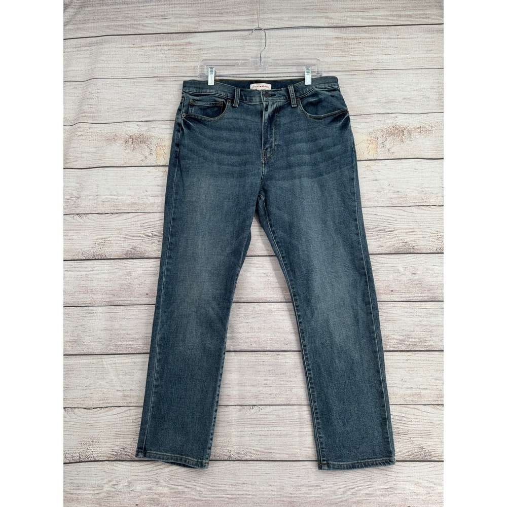Lucky Brand 121 Slim Straight Mens 34x30 Blue Denim Jeans